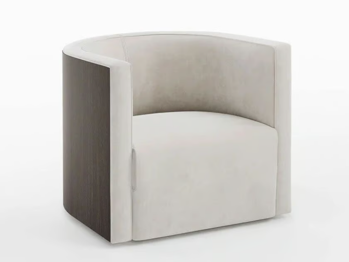 CONFIDENT WOOD - Wooden and leather amrchair _ Living Divani